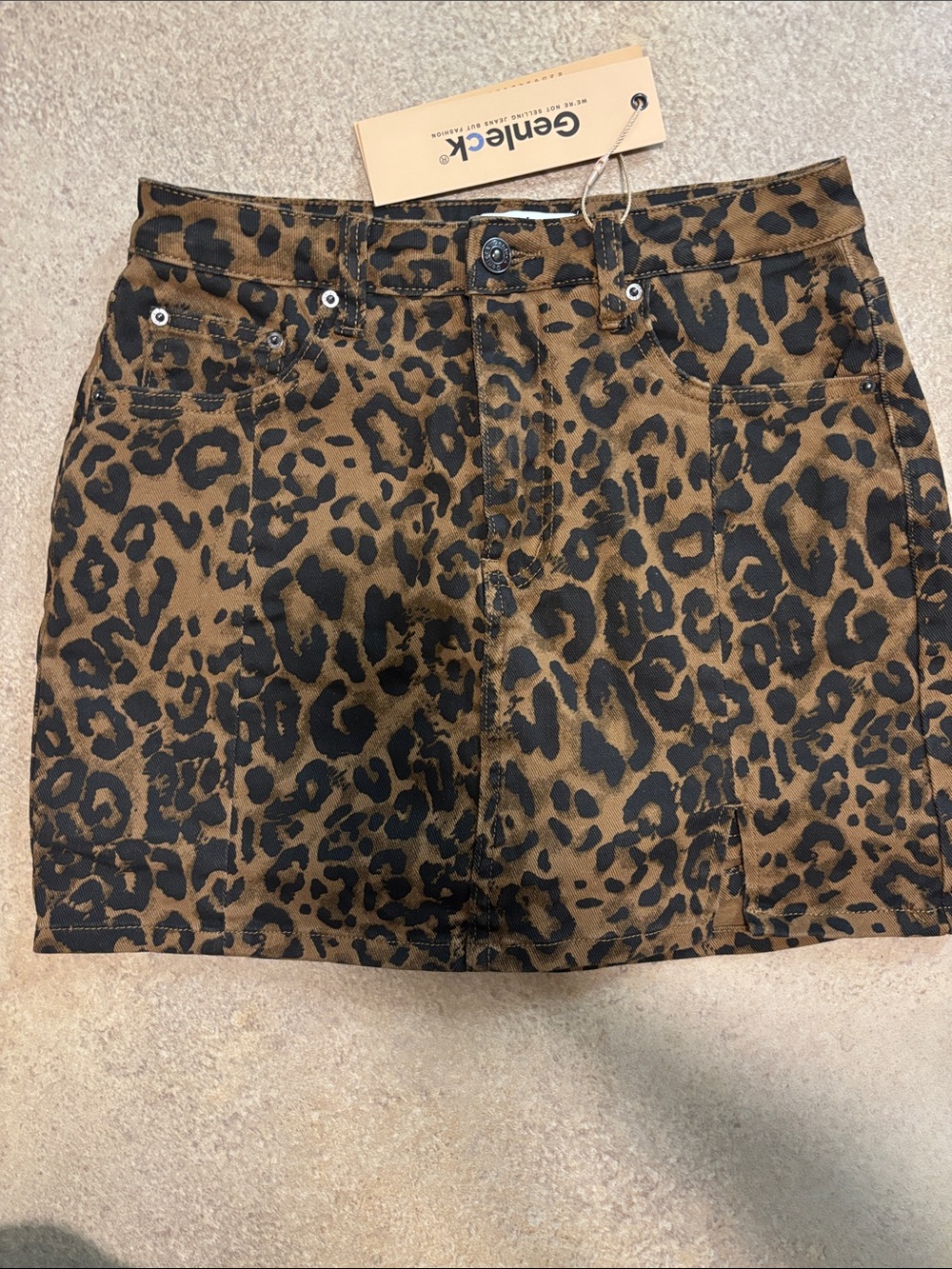 Gentle Fawn Leopard-Print Mini Skort in Brown/Black